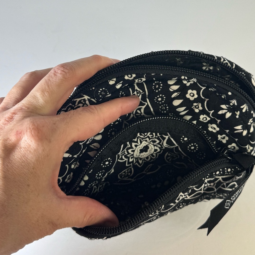 Vera Bradley Mini Cosmetic Bag – Black Bandana Medallion (NWT) - Picture 3 of 6